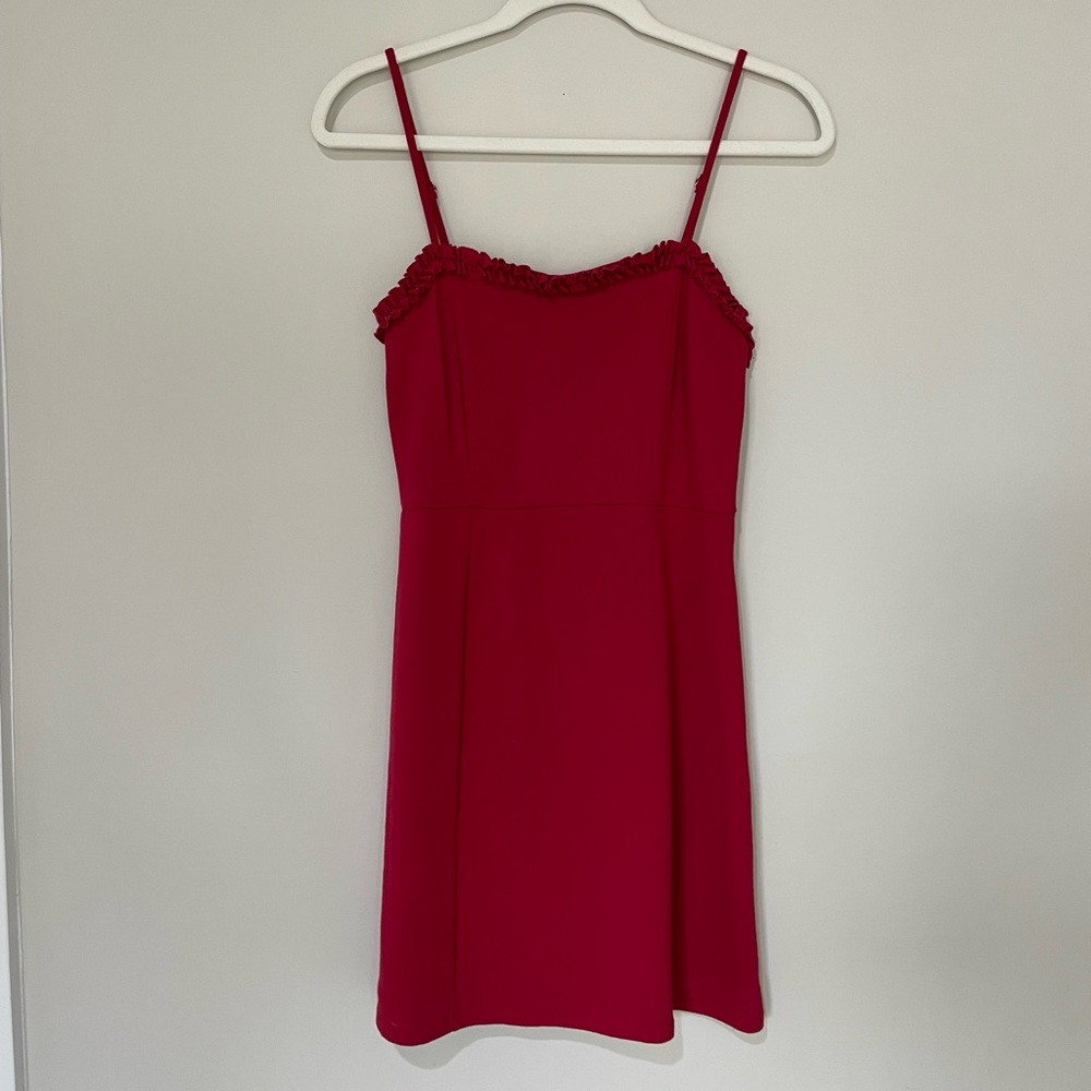 red body con dress